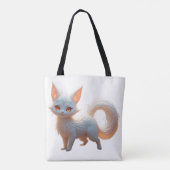 canvas tas van een schattige witte vos (Achterkant)