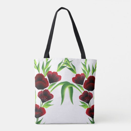 Canvas tas van één slag acrylfloralen (Achterkant)