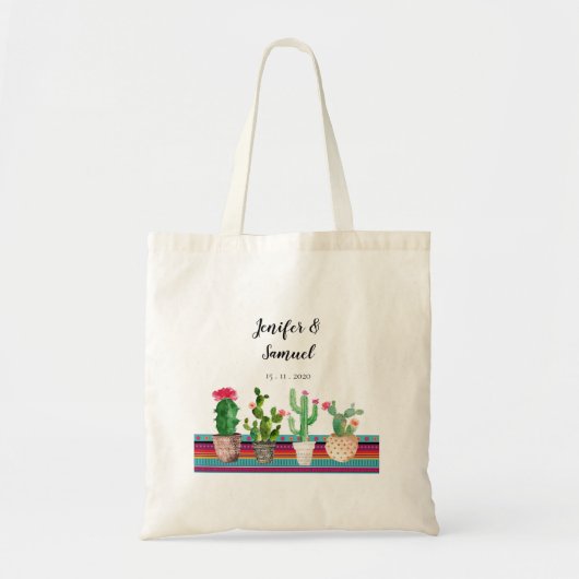 Canvas tas van gepersonaliseerde Floral Cactus (Voorkant)