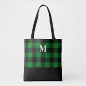 Canvas tas van groene buffelspelmonogram (Voorkant)