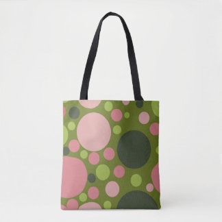 Canvas tas van groene en roze pols