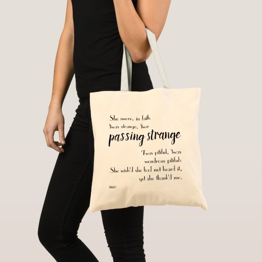 Canvas tas van het citaat van Othello "Passing Str (Voorkant (product))