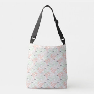 Canvas tas van het vispatroon en het koraalpatroon