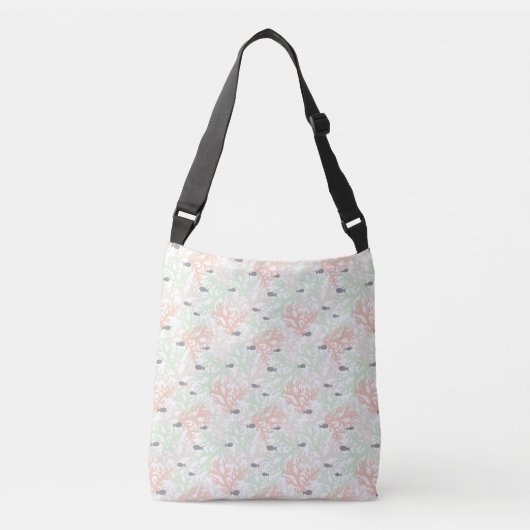 Canvas tas van het vispatroon en het koraalpatroon (Voorkant)