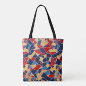 Canvas tas van Navy Blue en Red Mosaic (Achterkant)