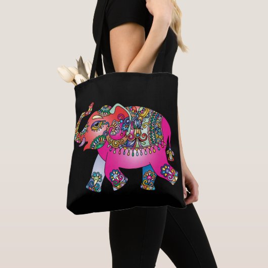 canvas tas van sierolifanten (Dichtbij)