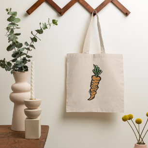 Canvas tas van verse wortelen