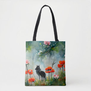 Canvas tas van wilde dieren met klauterbloem