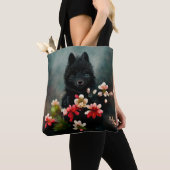 Canvas tas van wilde dieren met klauterbloem (Dichtbij)