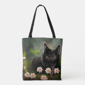 Canvas tas van wilde dieren met klauterbloem (Achterkant)