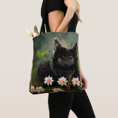Canvas tas van wilde dieren met klauterbloem (Dichtbij)