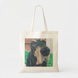 canvas tas van zwarte hond