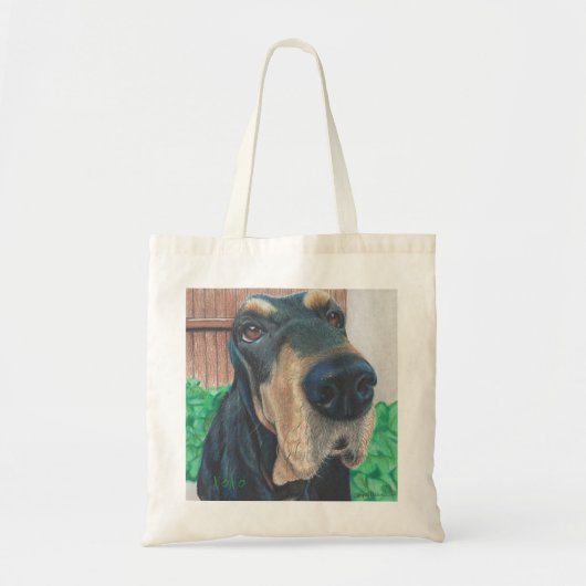 canvas tas van zwarte hond (Voorkant)