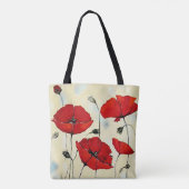 Canvas tas voor All-Over-Print Pazing Red Puppy Fl (Achterkant)