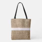 Canvas tas voor Burlap- en Lacey Ribbon-ontwerp (Achterkant)
