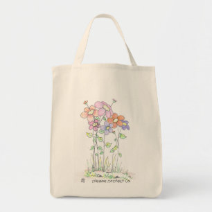 canvas tas voor kruidenierswaren: bloemen