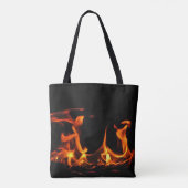 Canvas tas voor Oranje en zwarte dansende vuurhaar (Achterkant)