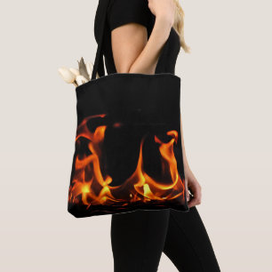 Canvas tas voor Oranje en zwarte dansende vuurhaar