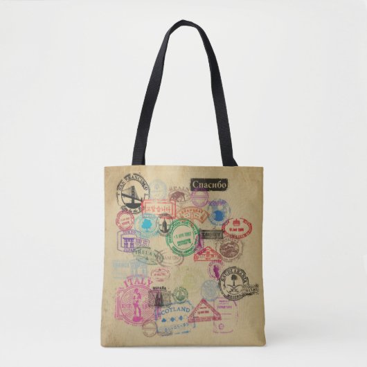 Canvas tas voor paspoortzegels - All-Over-Print (Voorkant)