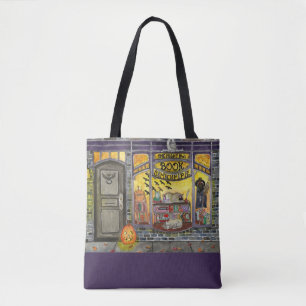 Canvas tas voor Waterverf van hagetige kat en boek