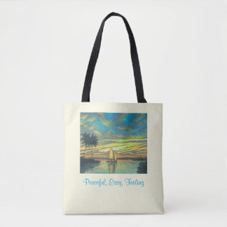 canvas tas, vreedzaam, eenvoudig, gevoel tote bag