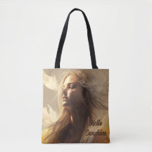 Canvas tas vrouw gezicht Hallo Sunshine