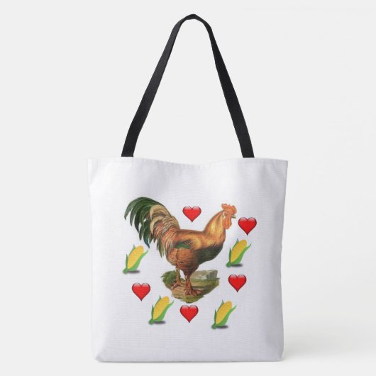 Canvas tas White Rooster Corn (Achterkant)