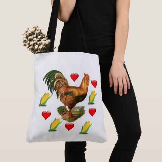 Canvas tas White Rooster Corn (Dichtbij)