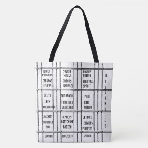 Canvas tas zwarte en witte groenten