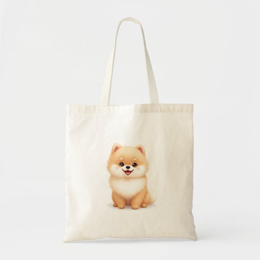 Canvas tassen (Pomeranian puppy) (Voorkant)