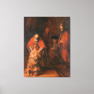 Canvas The Return of the Prodigal Son Rembrandt Afdruk