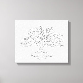 Canvas Thumbprint Tree Gastenboek