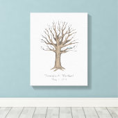 Canvas Thumbprint Tree Gastenboek Afdruk (Insitu (Houten vloer))