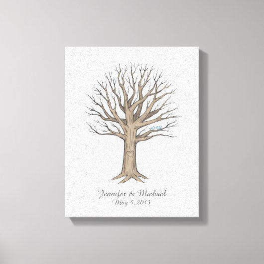 Canvas Thumbprint Tree Gastenboek Afdruk (Voorkant)