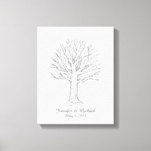 Canvas Thumbprint Tree Gastenboek Afdruk
