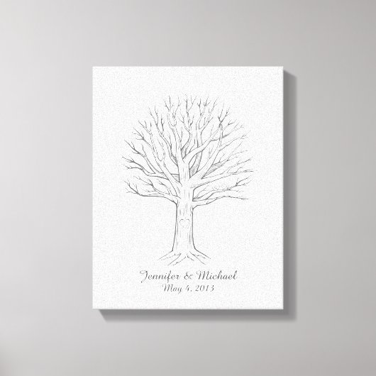 Canvas Thumbprint Tree Gastenboek Afdruk (Voorkant)