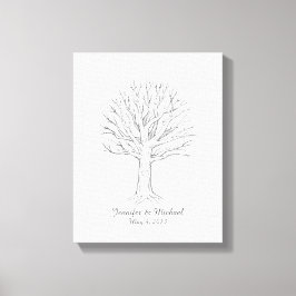 Canvas Thumbprint Tree Gastenboek Afdruk