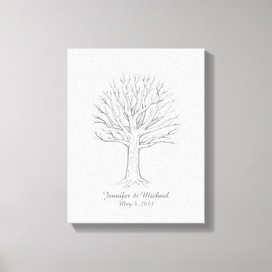 Canvas Thumbprint Tree Gastenboek Afdruk (Voorkant)