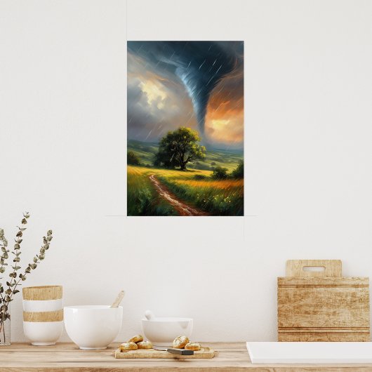 Canvas van Chaos, Majestic Tornado Poster (Keuken)