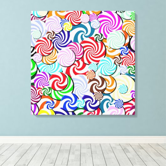 Canvas - verpakt - Snoep collage (Insitu (Houten vloer))