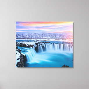 Canvas Wall Art-Waterfall-IJsland Afdruk