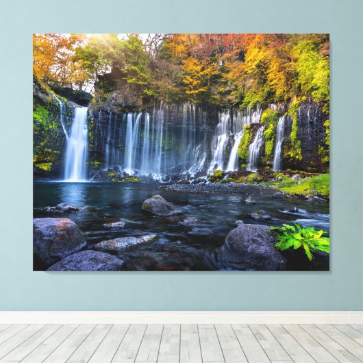 Canvas Wall Art-Waterfall Japan (Insitu (Houten vloer))