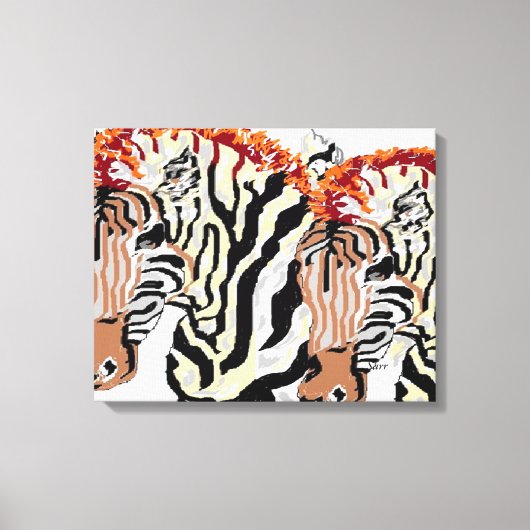 Canvas wikkels/Zebras Afdruk (Voorkant)