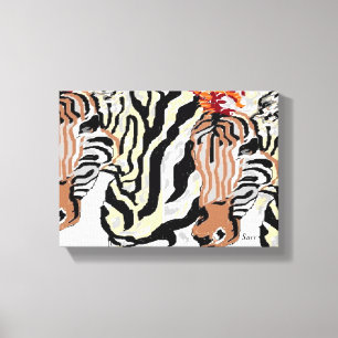 Canvas wikkels/Zebras Afdruk