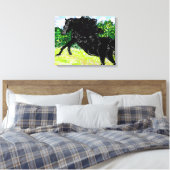 Canvas Wrap Black Stallion Thunder Afdruk (Insitu (Slaapkamer))