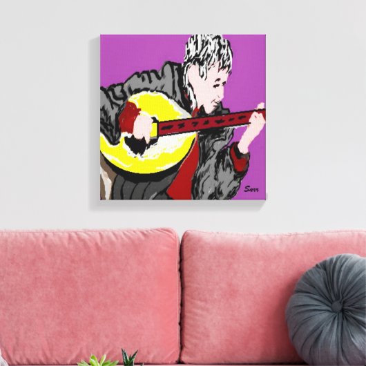 Canvas Wrap/Bouzouki Player Afdruk (Insitu (Woonkamer))
