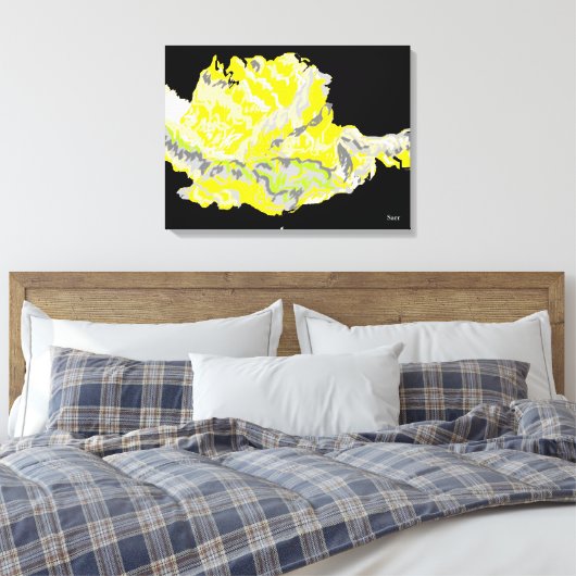 Canvas wrap/ Gele Rose (Insitu (Slaapkamer))