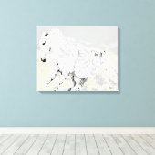 Canvas Wrap White Stallion in Motion Afdruk (Insitu (Houten vloer))