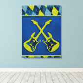 Canvas Wrapped Jr. Rock n' Roll / cross-gitaren (Insitu (Houten vloer))