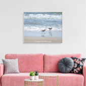 Canvas: Zandlopers op het strand - Topsail Island  Canvas Afdruk (Insitu (Woonkamer))